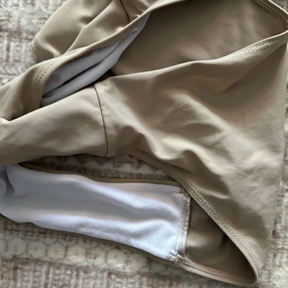 SHEIN Size small light brown tan one piece swimsuit